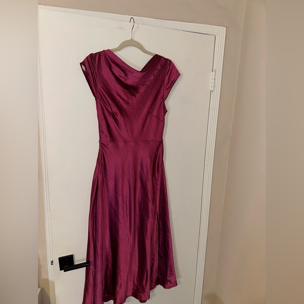 Hello Molly FAITHFUL NIGHTS Satin Midi Dress Size 6 - Picture 5 of 9